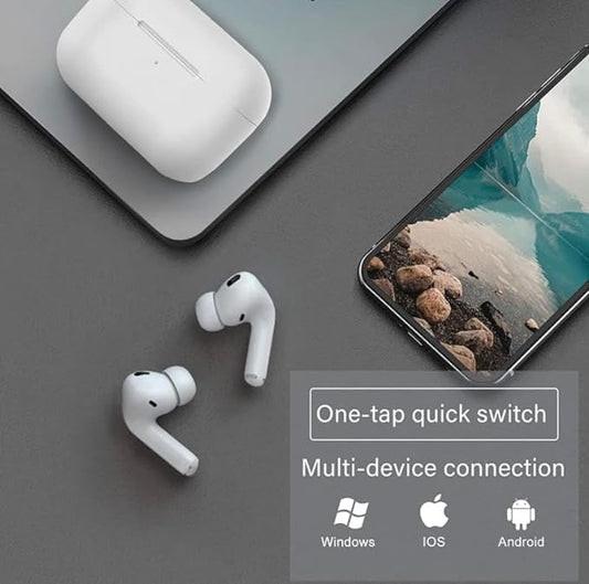 Apple Air-Pods Pro 2 (2nd Generation) WIith Mag Safe Wireless Charging Case, Ear Tips, Charging Cable (White) - True Wireless with ANC & Spatial .Audio Features