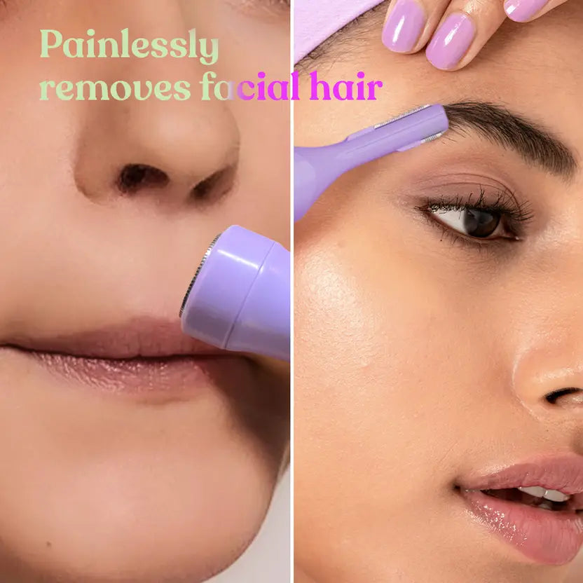 Bombae 6-in-1 sensitive trimmer fuzzoff Women Trimmer 90 Min Runtime 3 Length Settings (Purple)