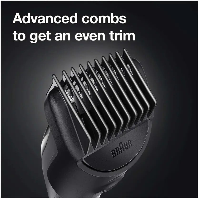 Braun MGK5380, 9-in-1 Beard Trimmer for Men, All-in-One Tool, 7 attachments Trimmer 100 min Runtime 13 Length Settings (Black)