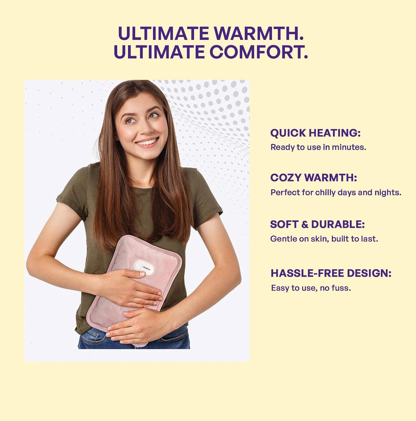 Careforce Electric Hot Water Bag Electric Hot Bag Heating Bag Hot Pack Warm Water Bag Hot Gel Bag Electric Heat Bag- Pink