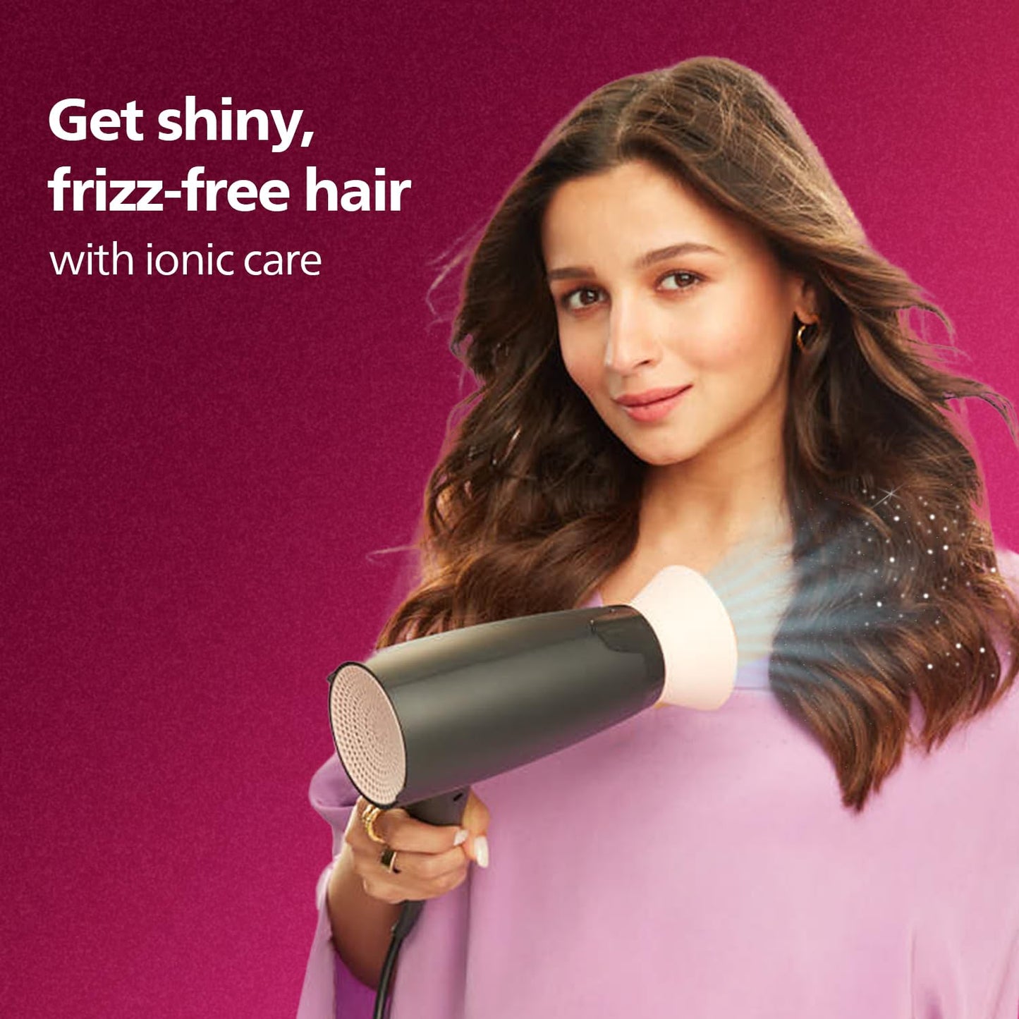 Philips Professional Hair Dryer BHD356/10 2100 Watts Thermoprotect Air Flower Advanced Ionic Care 6 Heat & Speed Settings-Black