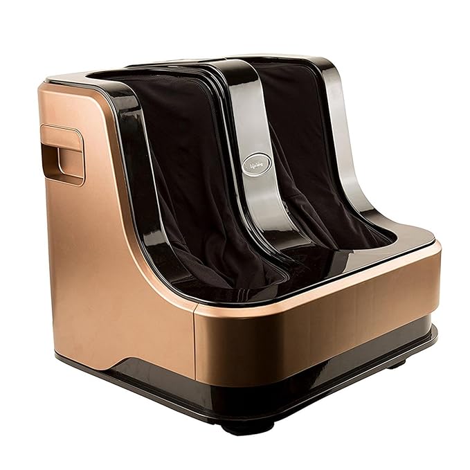 Lifelong Calf, Foot and Leg Massager Machine for Home - Pain Relief Massage for Legs - Heat + 4 Vibration Motors - Rolling, Kneading, and Shiatsu - Improve Blood Circulation, Dark Brown, 80W (LLM99)