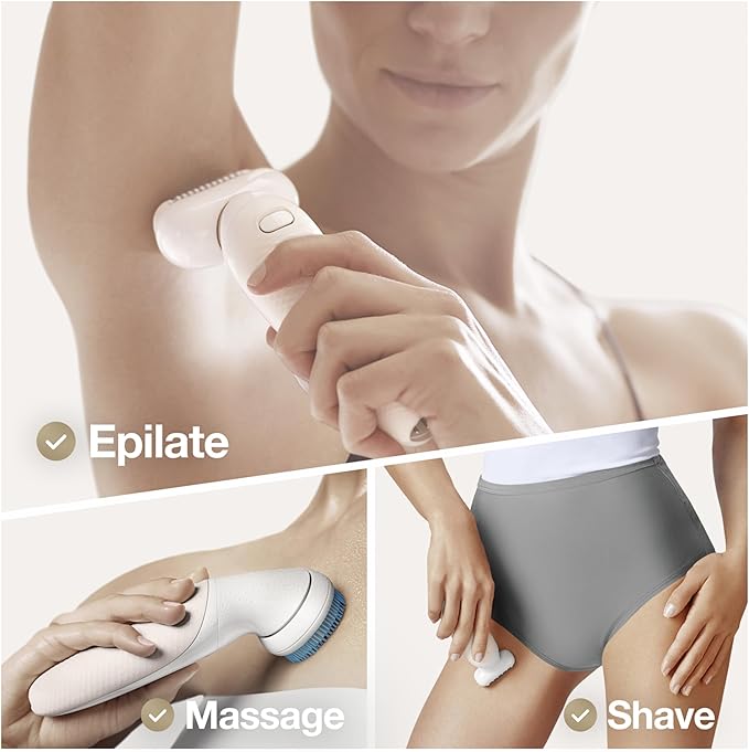 Braun SES9010 3D Cordless Epilator (White, Gold)