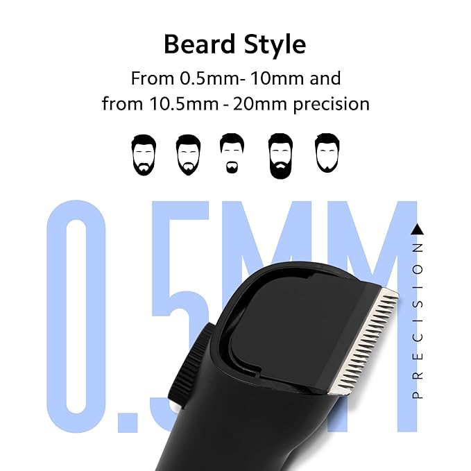 MI Xiaomi Beard Trimmer for Men 2C With High Precision Trimming | 2 Beard Comb | USB Type-C | Fast Charging | 0.5mm Precision | 40 Length Settings | 90 Min Run Time, Black