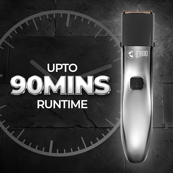 Beardo Chrome Beast Multipurpose Full Body Groomer Trimmer Set For Men | 40 Length Settings | 8 attachments | Beard/Hair/Body/Precision/Ear/Nose Trimmer|With Dock|90 min. run time | All-in-1 trimmer | Gift For Brother | Gift For Friends