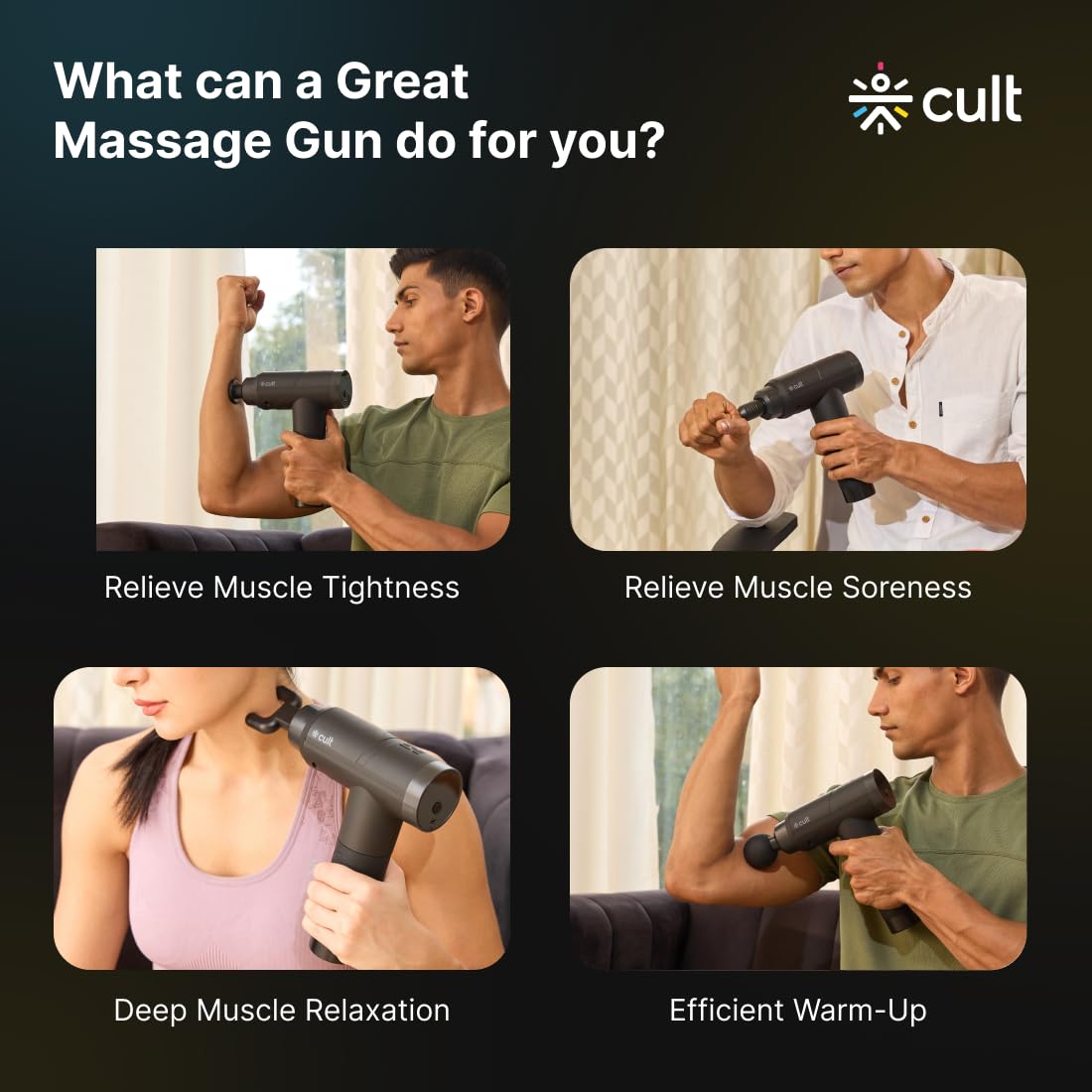 Cult Volt Pro Silicone head, 4500mAh battery, Pain Relief, Deep Tissue Full body gun Massager