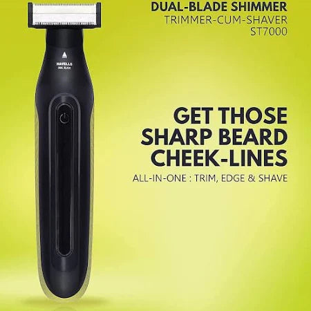 HAVELLS ST 7000 Rechargeable Dual-Blade Shaver + Trimmer (Yellow) Trimmer 60 min Runtime 3 Length Settings