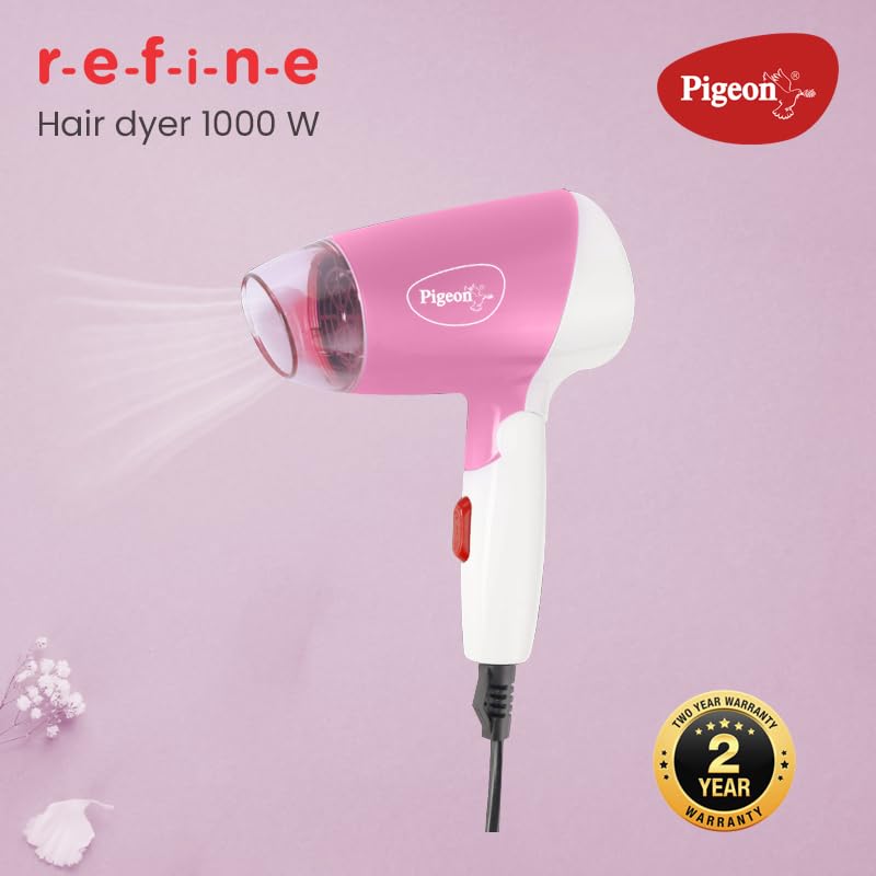 Pigeon Hair Dryer| 1000 Watts| 2 Speed & Temperature (Hot/Cool)| Foldable Handle| For Women and Men