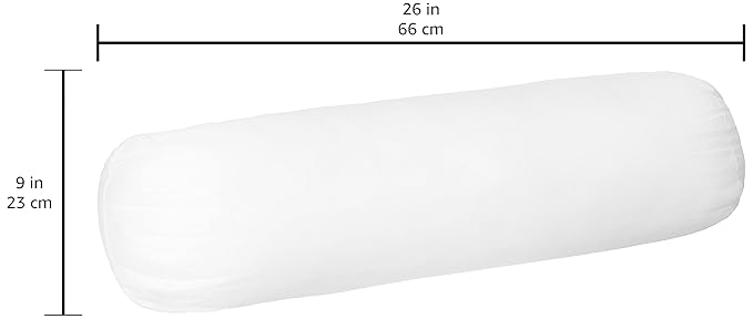 Amazon Brand - Solimo Microfibre Filled Bolster for Diwan, 26 x 9 inch (66 x 23 cm), Set of 2