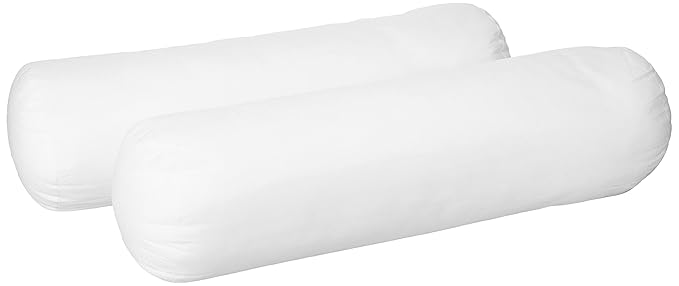 Amazon Brand - Solimo Microfibre Filled Bolster for Diwan, 26 x 9 inch (66 x 23 cm), Set of 2