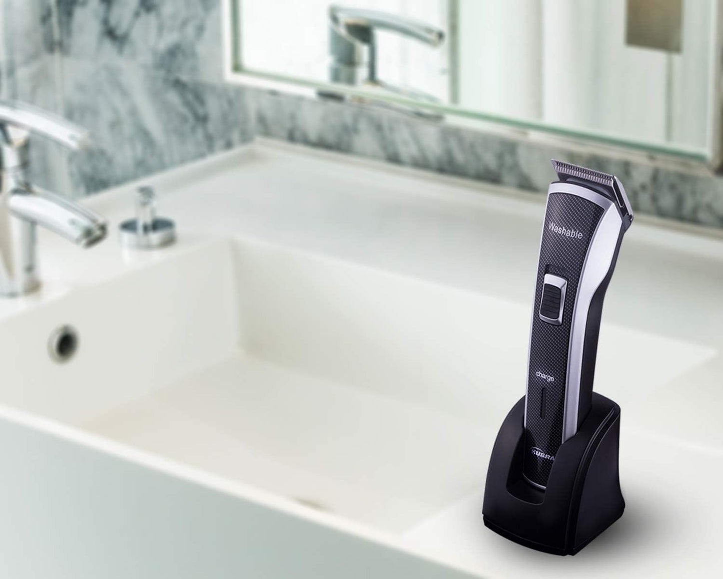 Kubra KB-6166 Fully Washable with Charging Dock Beard Trimmer for Men, 1 Year Warranty (Black)
