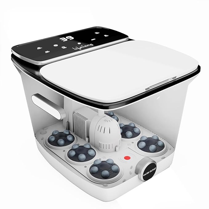 Lifelong Premiun Foot Spa Massager Machine For Pain Relief & Relaxation - Portable & Automatic Foot Spa - Leg Massager Pedicure Tub With Bubble,6 Massage Roller,Heat For Home Comfort & Wellness LLM477