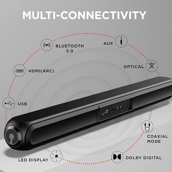 boAt Aavante Bar 1680D Bluetooth Soundbar with Dolby Audio, 120W RMS Signature Sound, 2.1 Channel, 3D Surround Sound, Multi-Compatibility and Master Remote Control(Knight Black)