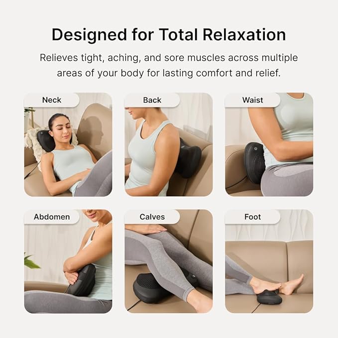 Cult Deep Cure Pillow Massager, Shiatsu 3D Kneading rollers for neck, back, Pain Relief, Corded Electric massager