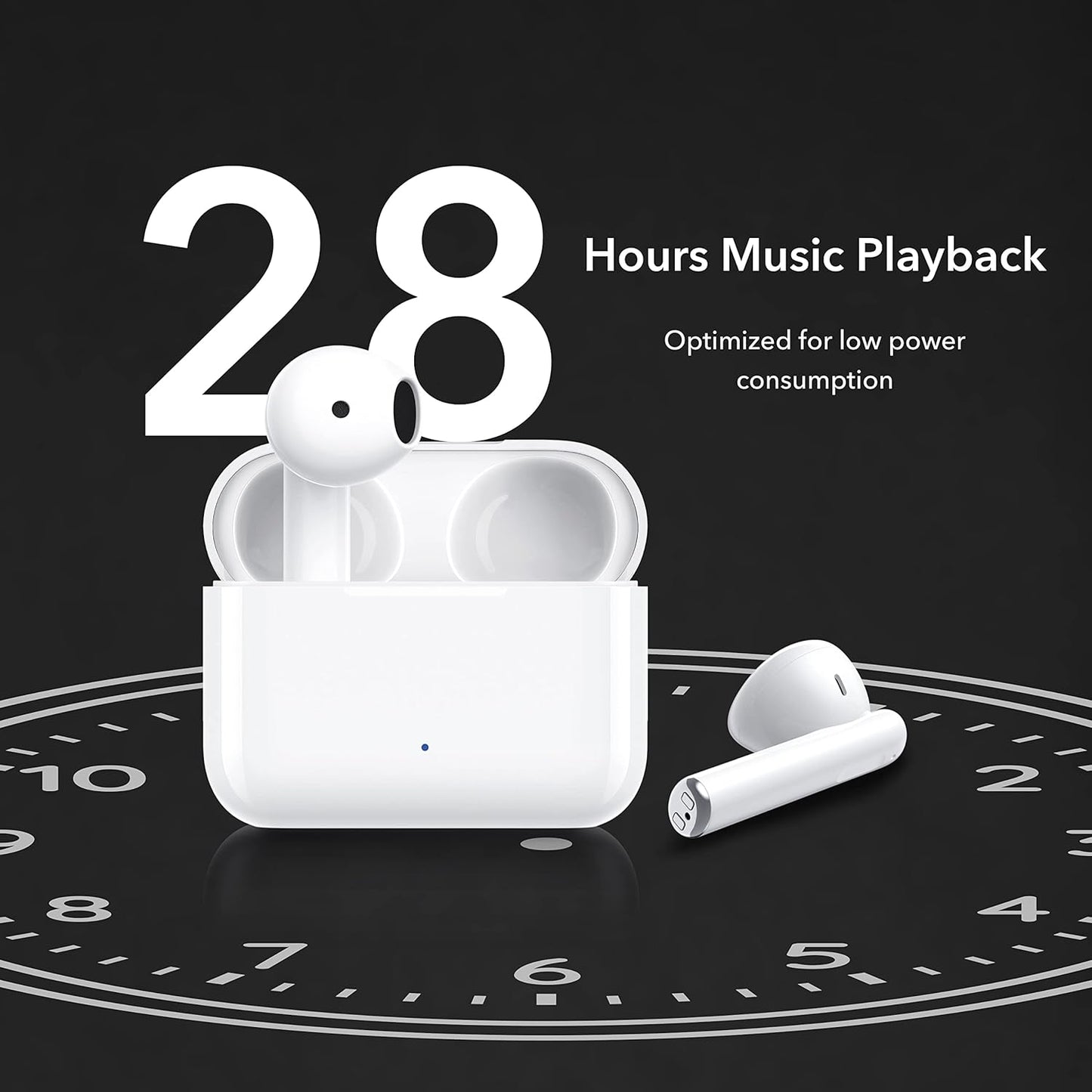 HONOR Choice Earbuds X Bluetooth v5.2 True Wireless Stereo, up to 28 Hours Long Battery Life, Wake up AI-Voice, IPX4 Water Resistance, Lightweight Semi in-Ear Design (Glacier White)