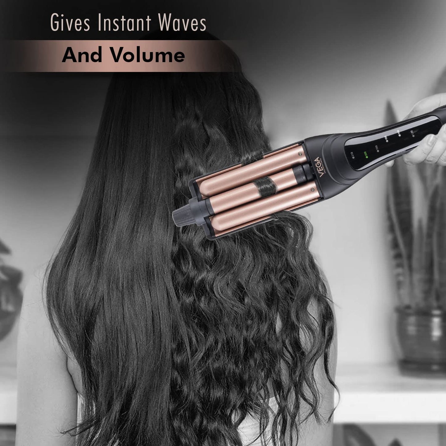 VEGA PROFESSIONAL Pro Wave Master 4 In 1 Deep Hair Waver for Women with Adjustable Temperature Settings, Fast Heatup with Overheating Protection Technology, (VPPMS-04)