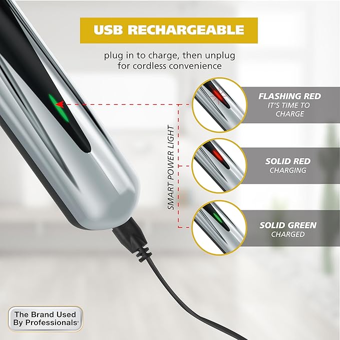 WAHL Premier Series Cordless USB Rechargeable Trimmer for Men with Smart LED Charge Indicator, Self-Sharpening T-BLADE,Adaptive Speed Control,Lithium Ion Technology, 150 Mins Runtime, 5 Years Warranty