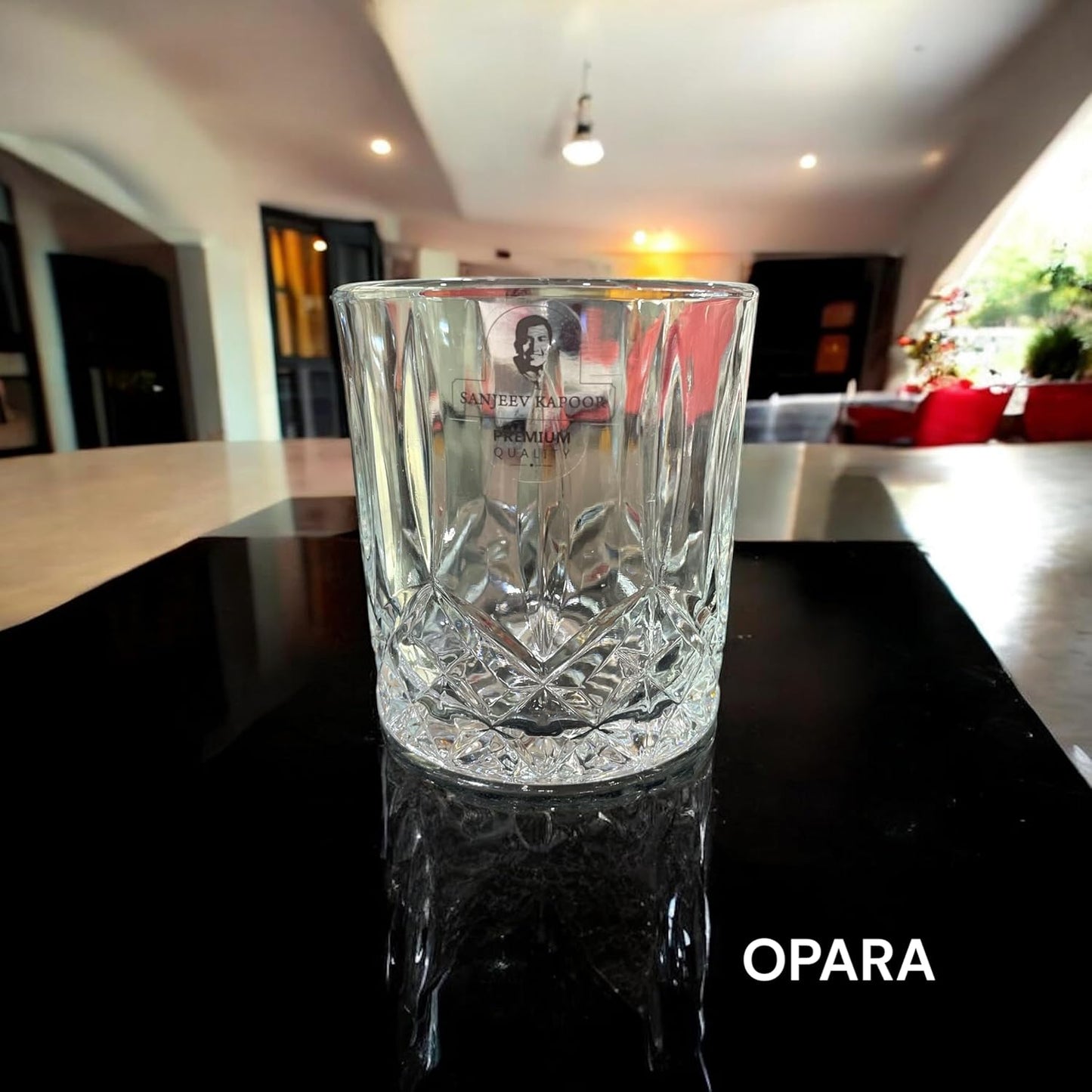Sanjeev Kapoor OPARA Whisky Glass Set of 6 Psc, 330 ml, Bar Glass for Drinking Bourbon, Whisky, Scotch, Cocktails, Cognac- Old Fashioned Cocktail Tumblers, Perfect for Home, Restaurants & Parties.