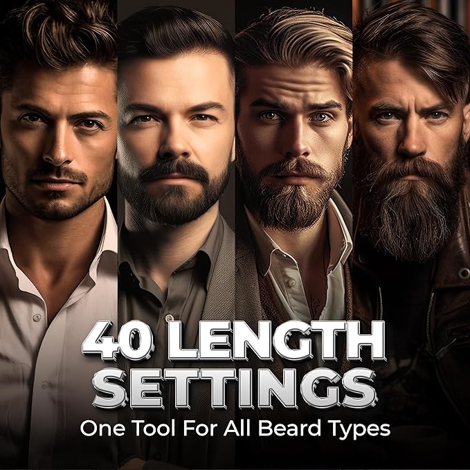 Beardo Chrome Beast Multipurpose Full Body Groomer Trimmer Set For Men | 40 Length Settings | 8 attachments | Beard/Hair/Body/Precision/Ear/Nose Trimmer|With Dock|90 min. run time | All-in-1 trimmer