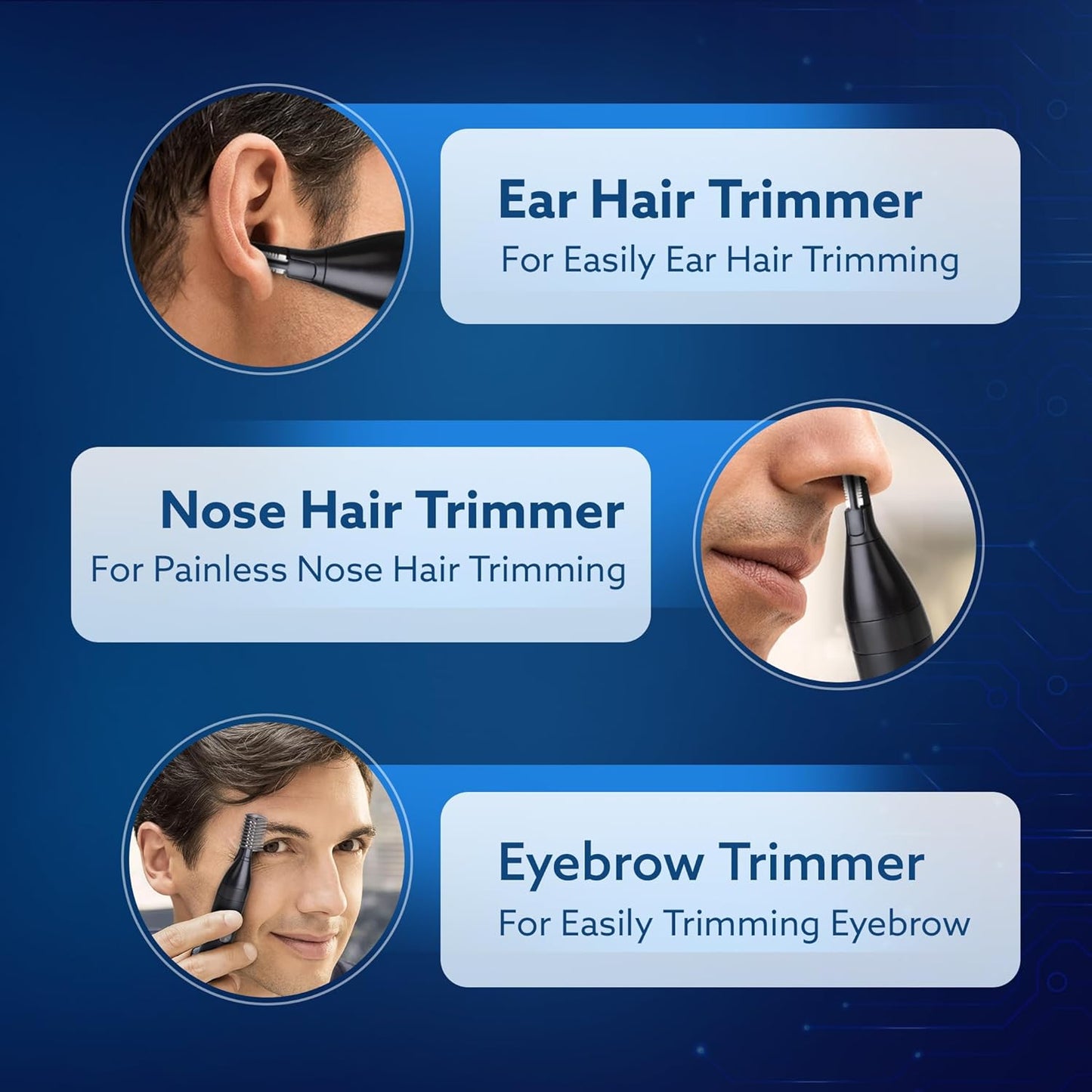 AGARO Nose & Ear Hair Trimmer, Eyebrow Trimming, Rechargeable, Stainless Steel Blade, Face Grooming, Men & Women, NT1727