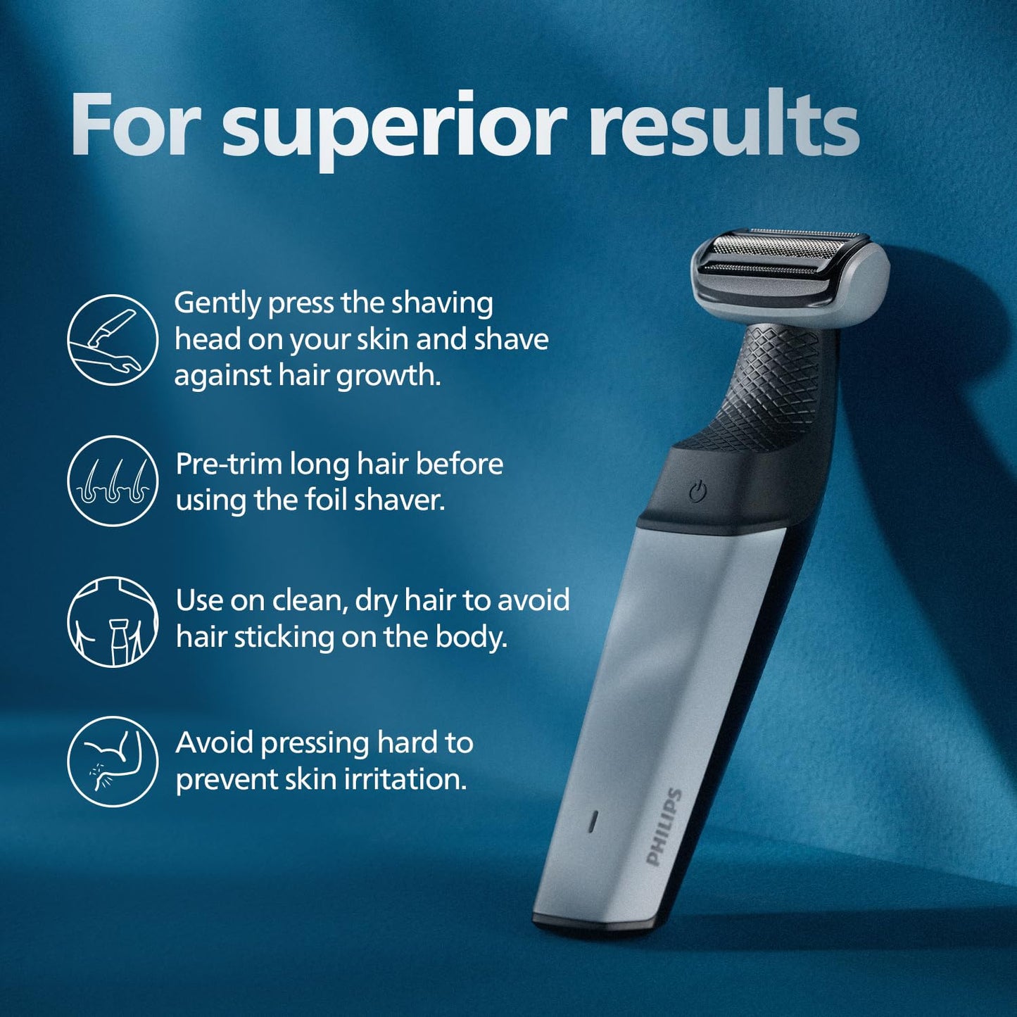 Philips Body Trimmer for Men-Clinically Tested for Sensitive SkinI Patented Pearl Tip & Hypo allergenic foilI Skin Safe GroomingI Trim or Shave Basis Your StyleI ShowerproofI3 Year Warranty-BG3007/01