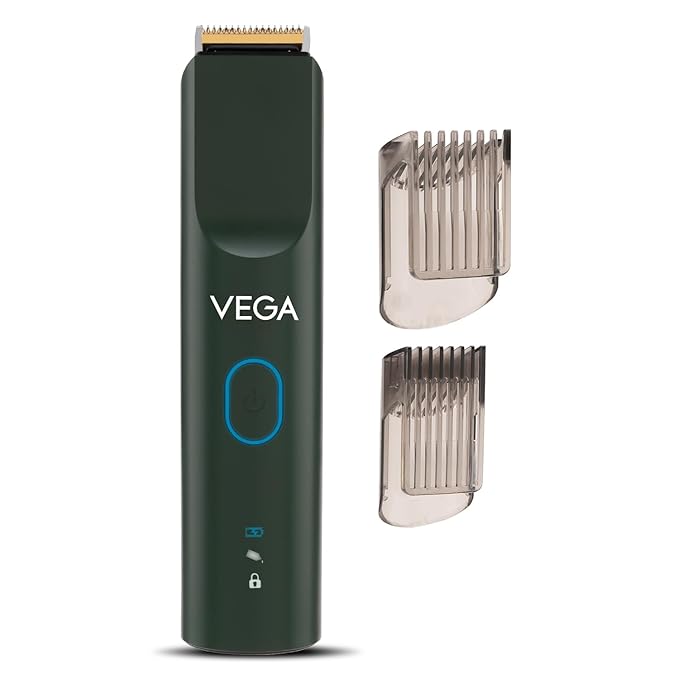 Vega Battery Powered SmartOne S3 Beard Trimmer for Men with Titanium Blade, 160 mins Runtime, IPX7 Waterproof & 40 Length Settings, Travel Lock, Travel Friendly, Green, (VHTH-36