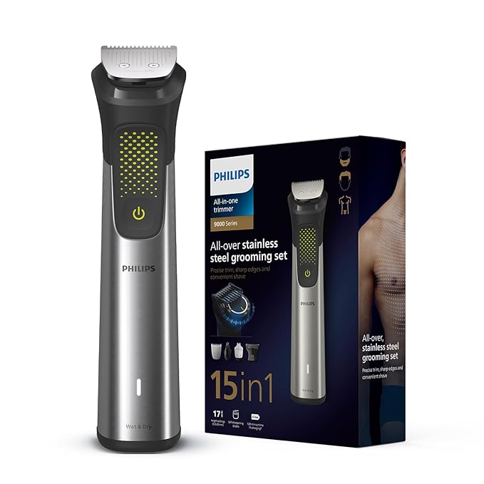 PhilipsIndia's No.1 Men's Trimmer| Pro BeardSense Technology| 15-in-1 Pro Kit - Face, Body & Private Parts| Premium All Metal BodyI 3 Year WarrantyI 1