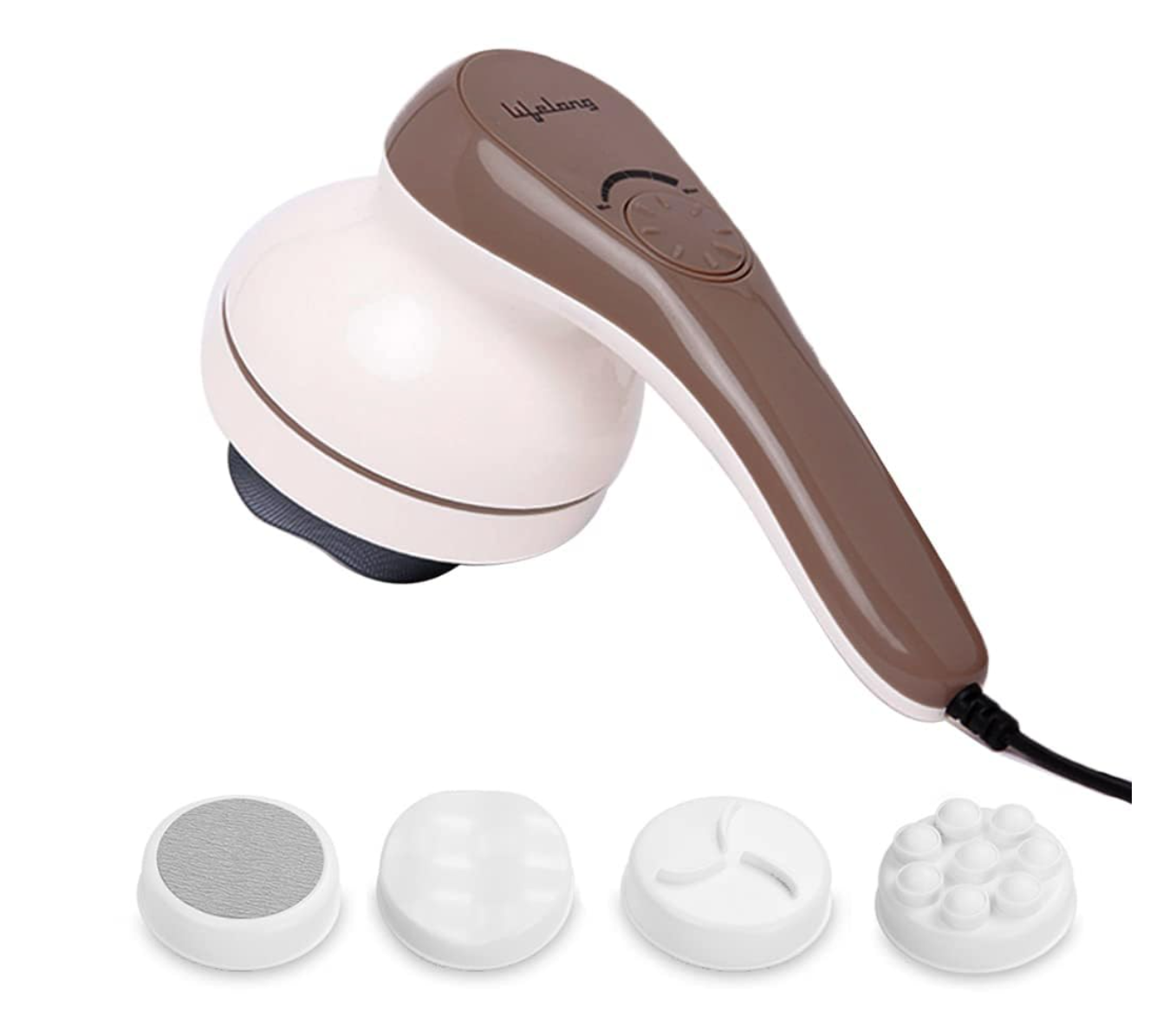Lifelong Full Body Massager Machine for Pain Relief | Body & Back Pain Relief Product | Handheld Electric Manipol Mini Massager | 5-Speed Settings | Best Gift for Women & Men (LLM270, Brown)
