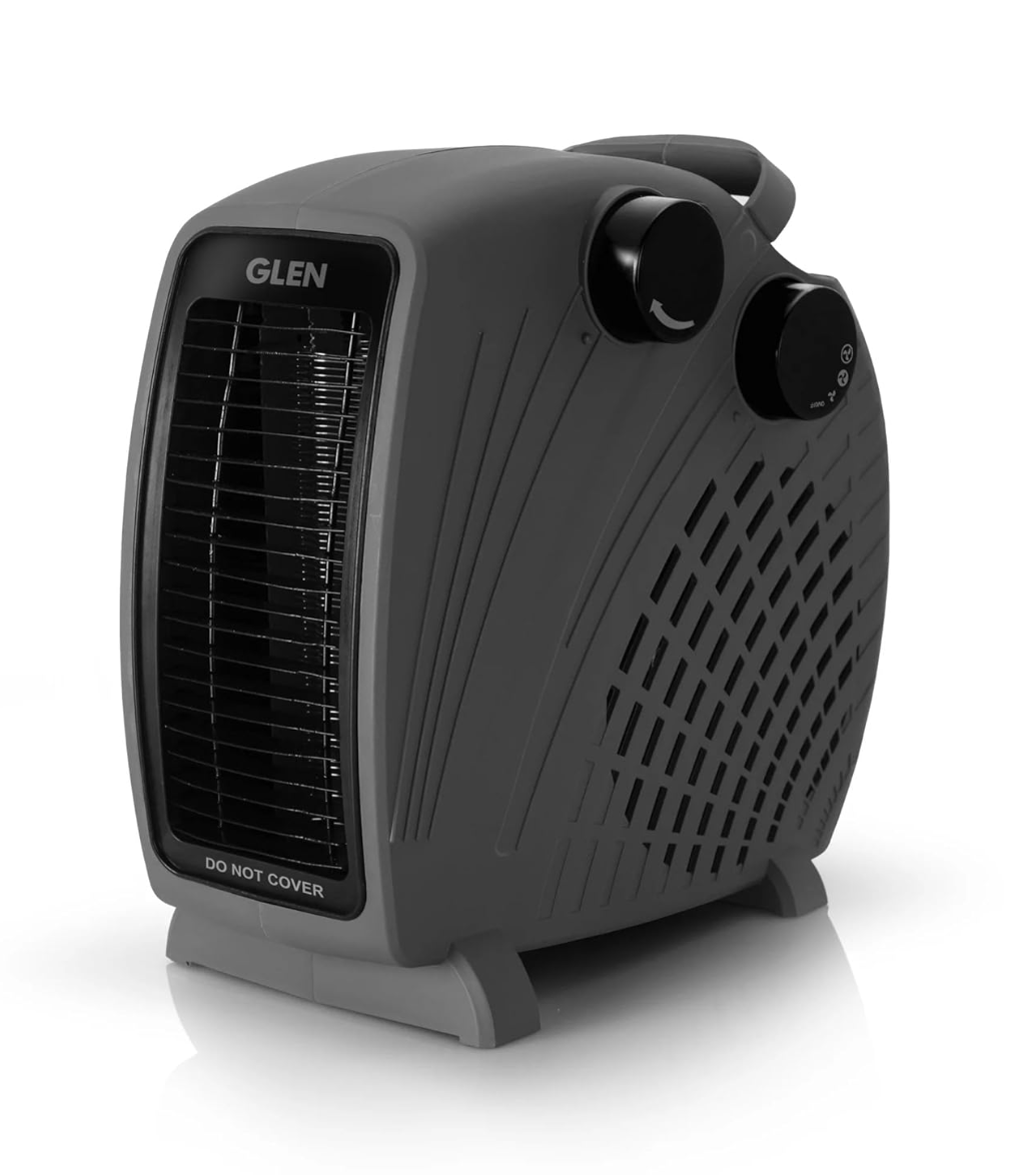 Glen 7020 Electric room Heater with 2 Heat Settings - HA7020FHGREY ISI Certified Fan Room Heater