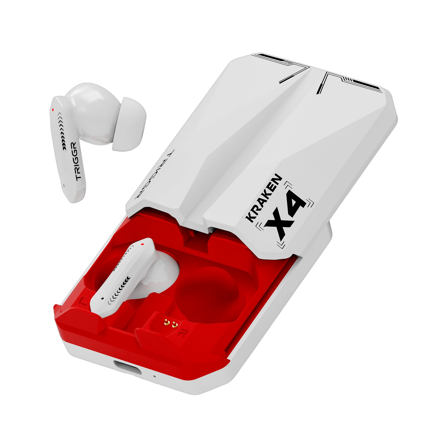 TRIGGR Kraken X4 with 13mm Drivers, 40ms Latency, ENC, 60H Battery, Rubber Finish, v5.4 Bluetooth Gaming Headset (Azure Blue, True Wireless