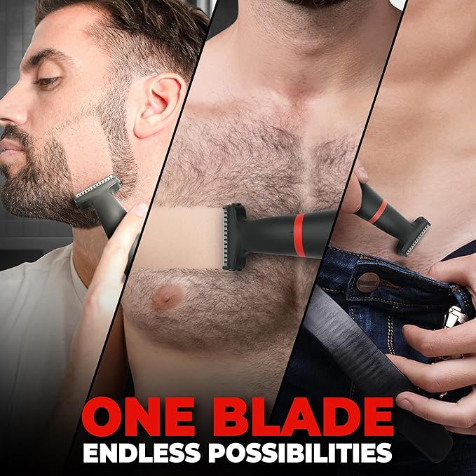BEARDO I-Blade Body Trimmer for Beard, Hair, Groin OneBlade Trimmer 150 min Runtime 4 Length Settings (Black)