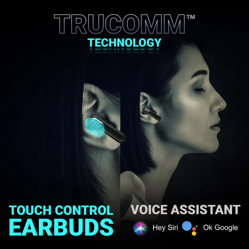 TRIGGR Ultrabuds N1 with ENC, 40H Battery, Trucomm Calling, 40ms Latency Gaming, v5.3 Bluetooth