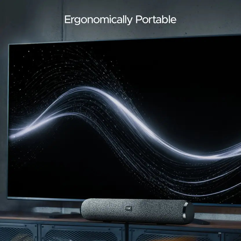 boAt Bar 590 with RMS, Dual Passive Radiatior & 7 Hours Playback 25 W Bluetooth Soundbar (Pebble Black, 2.0 Channel)