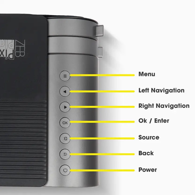 ZEBRONICS Zeb-PixaPlay 12 (4400 lm / 1 Speaker / Remote Controller) Projector (Black)