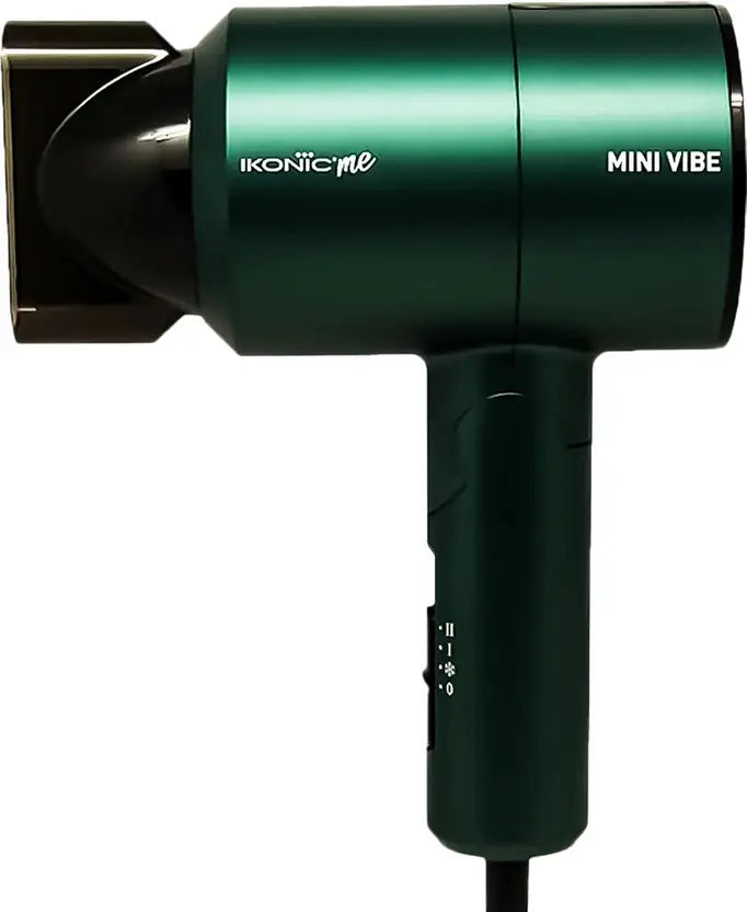 Ikonic Mini Vibe Hair Dryer 1200W with 2 Speed Setting Cool Shot Overheat Protection, Compact Design, Travel Friendly,Glossy Finish Look, All Hair Type