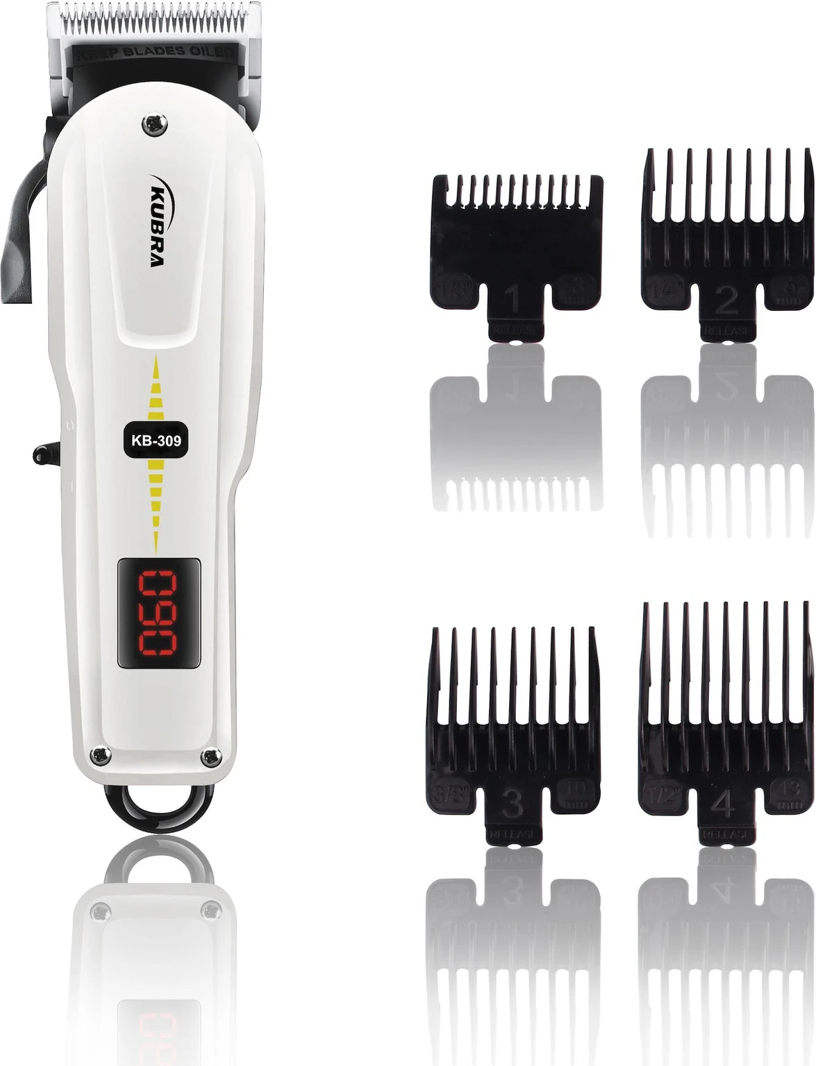 KUBRA KB-309 Professional Hair Clipper Trimmer 150 min  Runtime 4 Length Settings