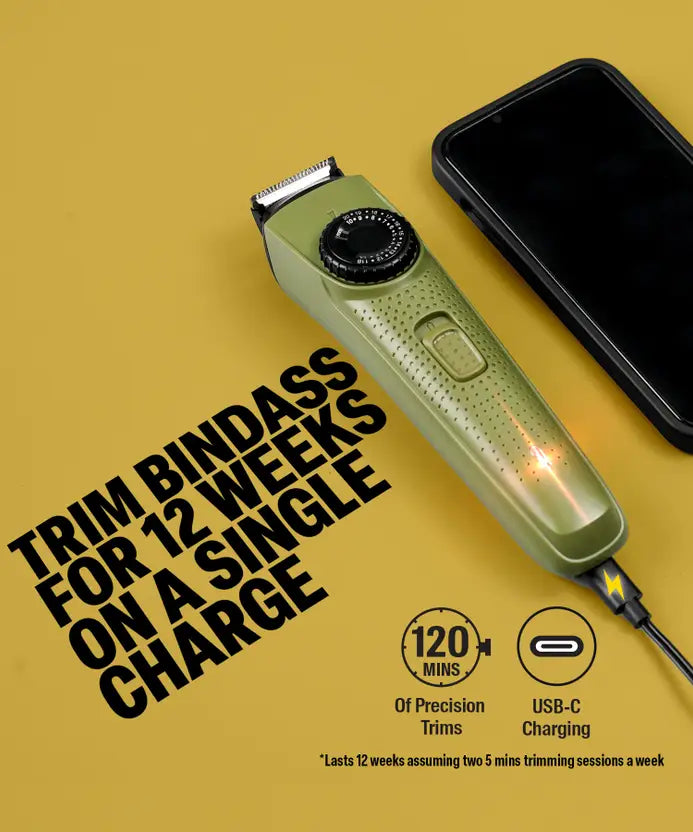 BOMBAY SHAVING COMPANY POWER STYLER EDGE Flash Charging Men Beard Trimmer with Styling Pen Trimmer 120 min Runtime 38 Length Settings  (Green)