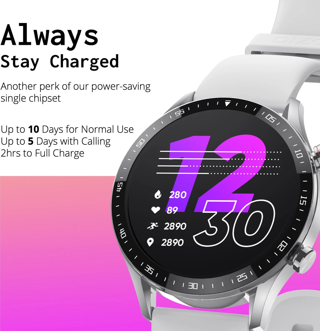 Dizo Watch R Talk Go, 1.39 inch, 550nits Display, 10 Day Battery (by realme TechLife) SILVER WHITE