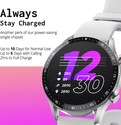 Dizo Watch R Talk Go, 1.39 inch, 550nits Display, 10 Day Battery (by realme TechLife) SILVER WHITE