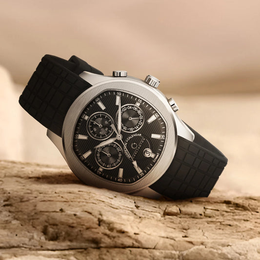 Carlington Legacy Gents Wrist Watches With Silicone Rubber Strap Analog Watch  - For Men 9999 Silver Black