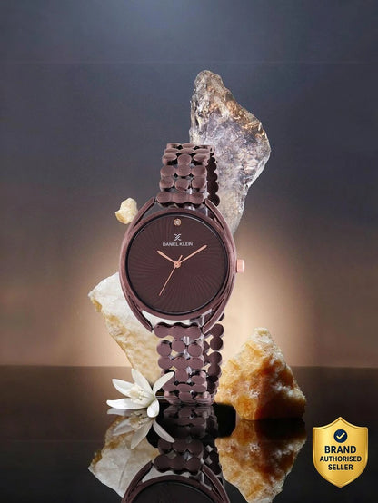 DANIEL KLEIN Coffee Multi Linked Strap Premium Analog Watch  - For Women DK.1.14020-3