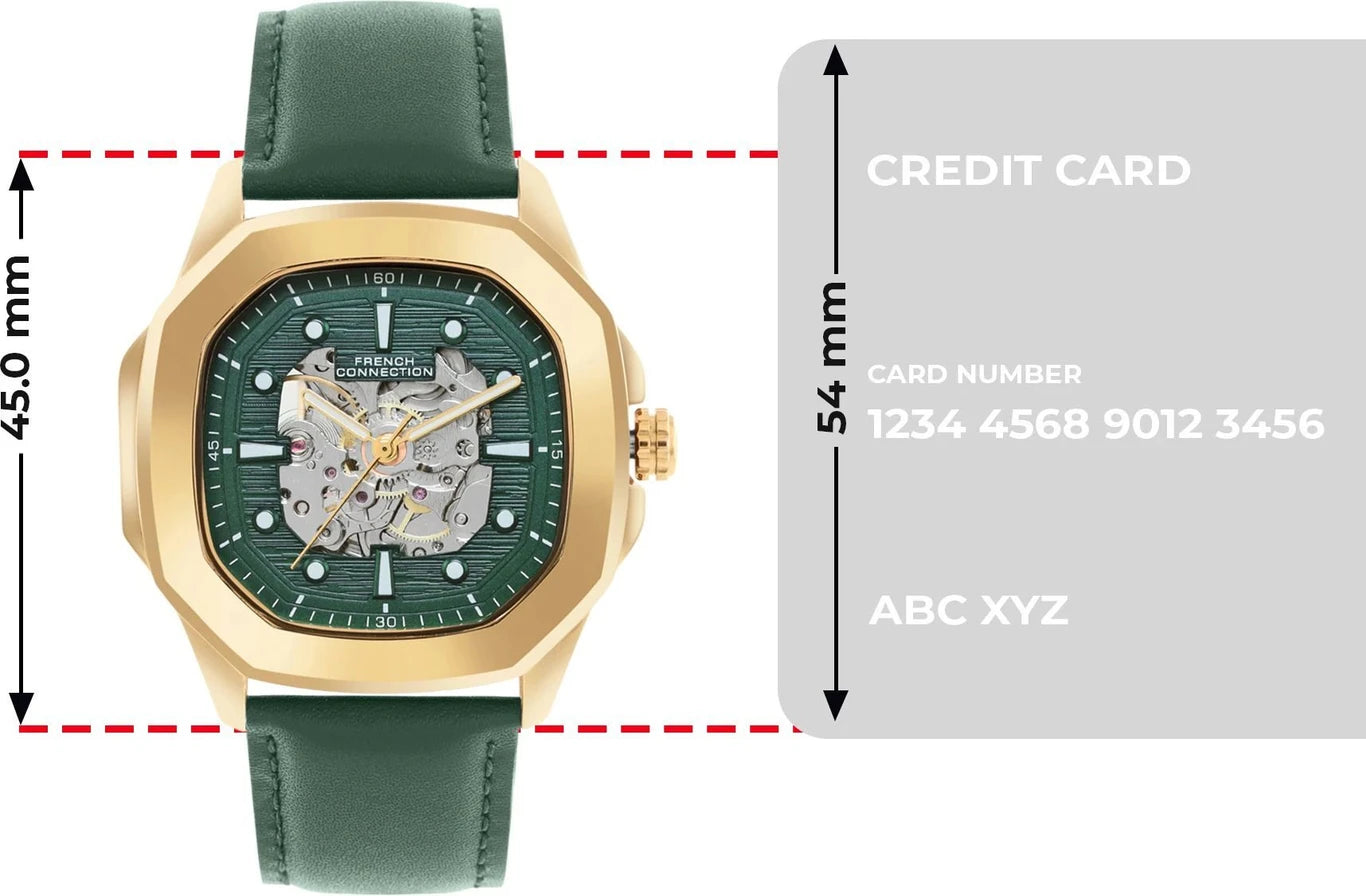 French Connection Automatic Watch for Men | Green Dial | Classic & Premium Design" Analog Watch  - For Men FCA13NL