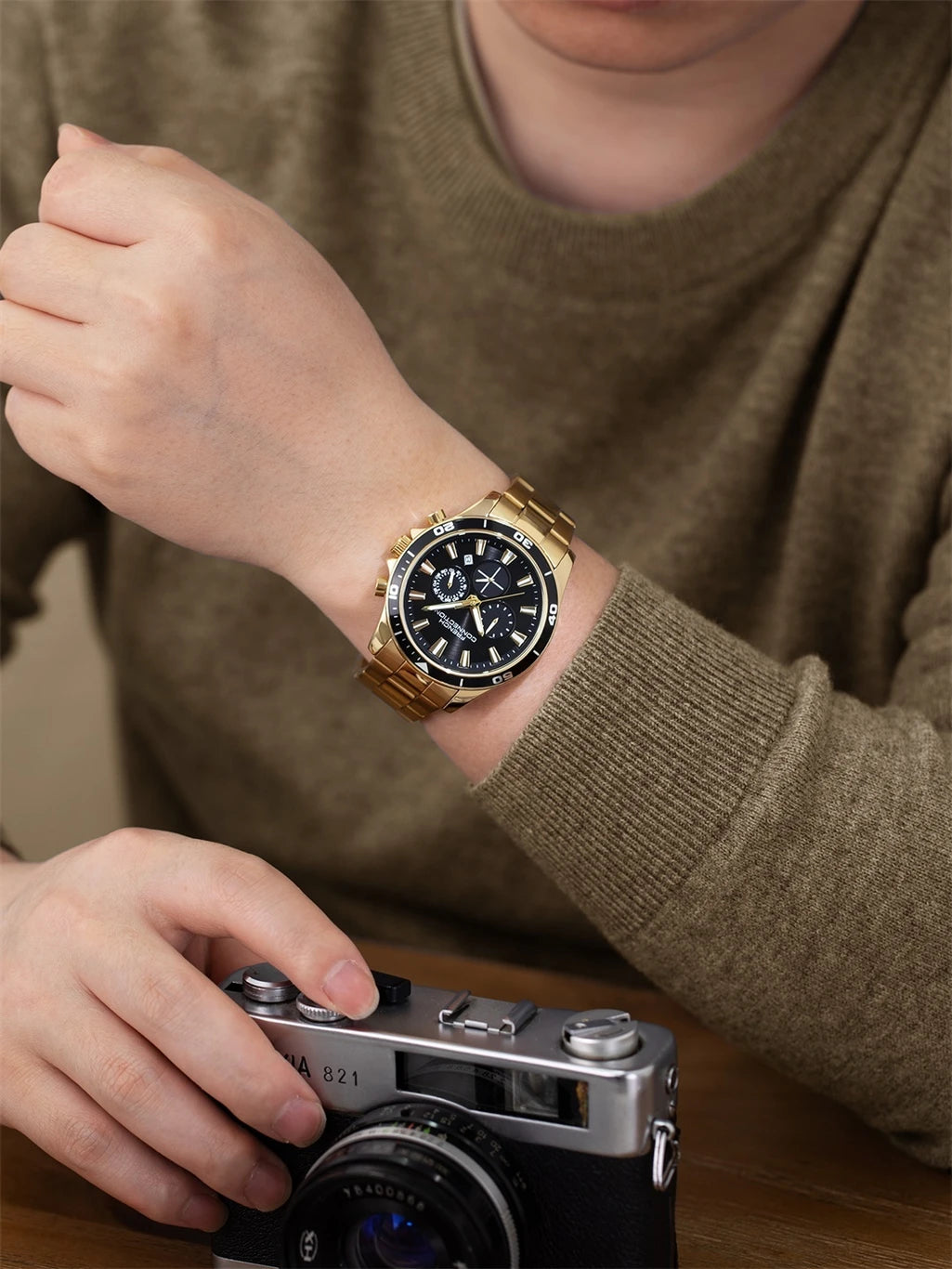 French Connection Automatic Watch for Men | Green Dial | Classic & Premium Design" Analog Watch  - For Men FCA13NL