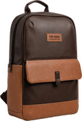 FUR JADEN Medium 25 L Laptop Backpack 15.6 Inch Faux Leather with multiple pocket (Brown)