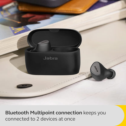 Jabra Elite 5 True Wireless in Ear Bluetooth Earbuds with Active Noise Cancellation, 6 Built-in Microphones for Clear Calls, Dual Pairing & Microsoft Swift Pair for Windows Devices - Titanium Black