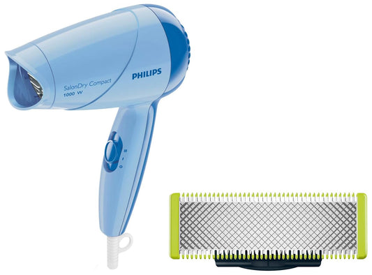 Philips HP8100/60 Compact Hair Dryer| 2 Flexible heat setting| ThermoProtect prevents overhearting | 1000 Watts- Blue
