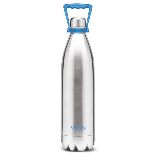 Milton Duo 2200 Thermosteel 24 Hours Hot and Cold Water Bottle with Handle, 2.02 Litres, Silver
