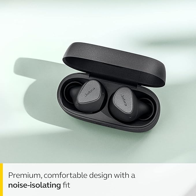 Jabra Elite 3 Bluetooth Truly Wireless In Ear Earbuds with Mic Noise Isolating with 4 Built-in for Clear Calls, Rich Bass, Customizable Sound, Mono Mode - Dark Grey