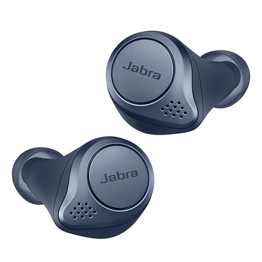 Jabra Elite Active 75t Bluetooth Truly Wireless in Ear Earbuds with Mic- Active Noise Cancelling Sports with Long Battery Life Sports for Calls and Music - Navy