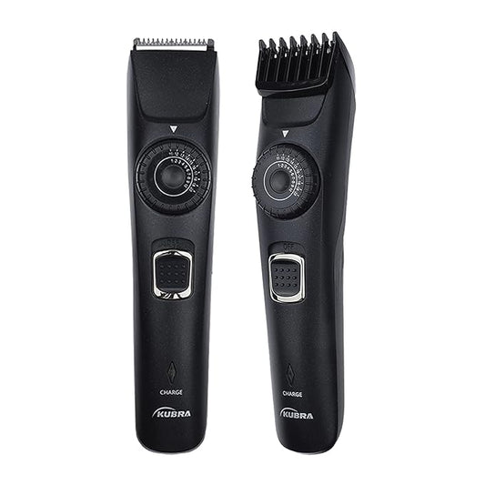 Kubra KB-1001 USB Fast charging, 90 min runtime, Adjustable 38 Length Setting, Ultra Sleek Beard Trimmer for Men (Black)